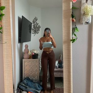 Dark brown flare pants